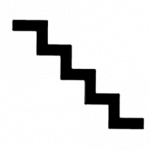 Step plan icon of descending steps